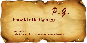 Pasztirik Györgyi névjegykártya